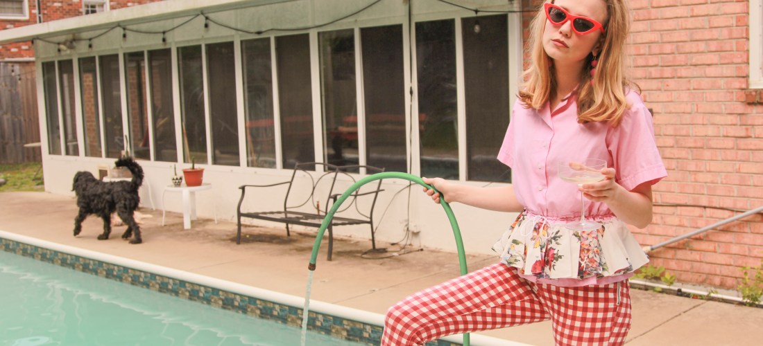 domestic bliss, photoshoot, photography, housewife, housewife photoshoot, housewife editorial, summer, summer photoshoot, summer photography, pool, pool editorial, 50s housewife editorial, 50s housewife photoshoot, kitchy, cool, woman, girl, girl photoshoot, woman photoshoot